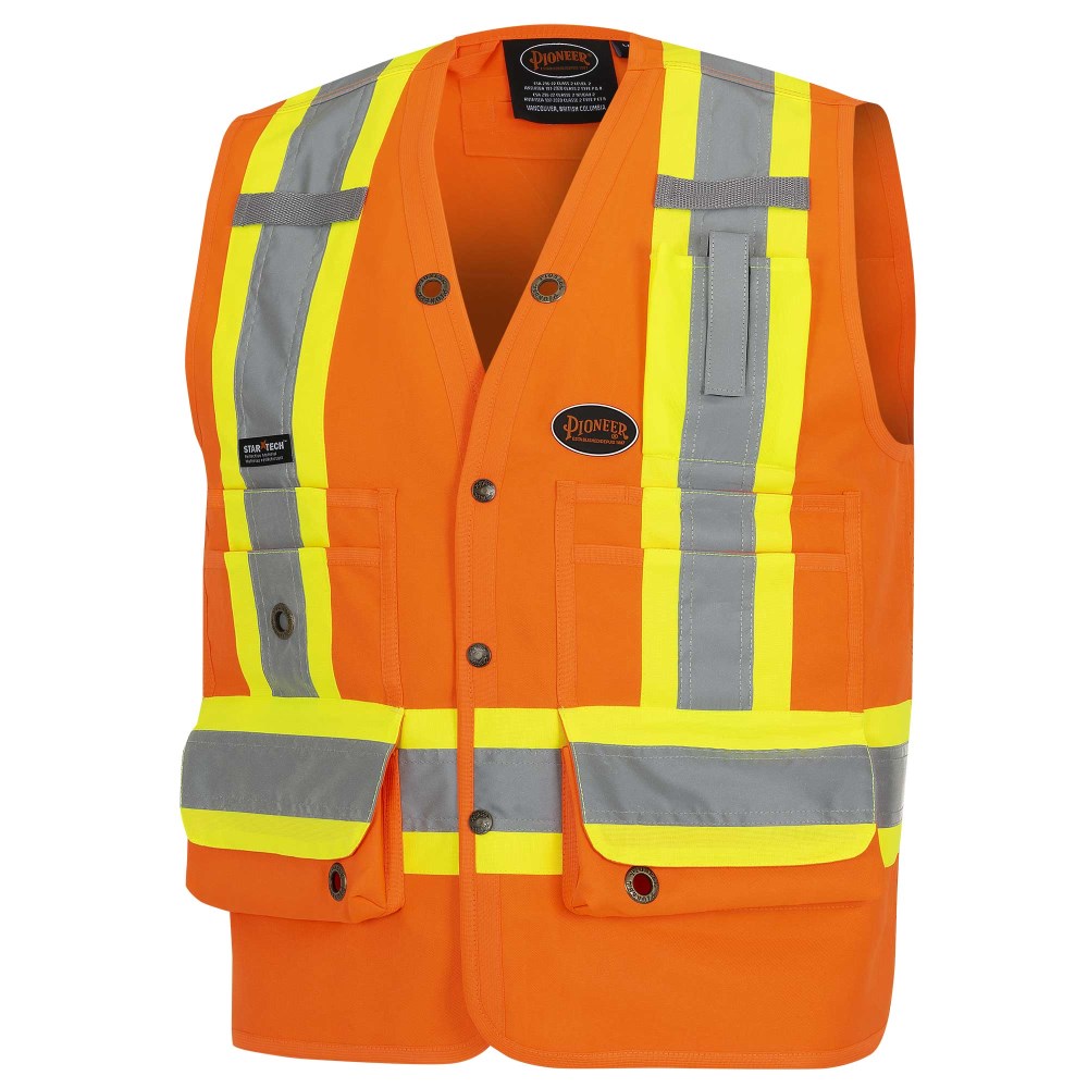 Hi-Vis Surveyor Safety Vest | 16 Pocket CSA Class 2 Vest | SPI
