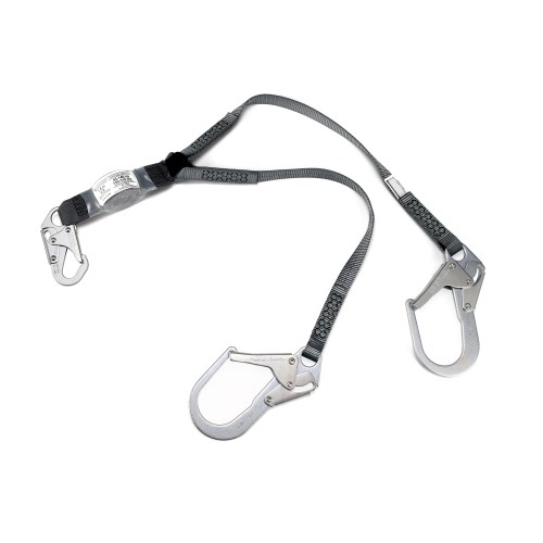 msa v-series 4' fixed twin leg lanyard with 36cl large snaphook