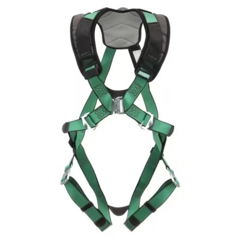 cha275 msa v-form+ safety harness back d-ring, quick-connect leg straps