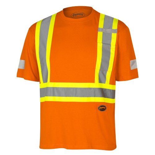 cr-6978 chandail à manches courtes 100% coton haute visibilité pioneer v1050560-m v1050550-l