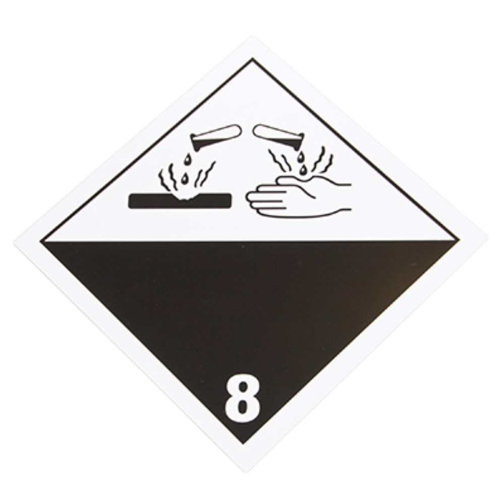 SPI Health and Safety Placard for the transport of corrosive substances, class 8 TT800SS