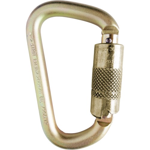 skylotec steel d tri carabiner with tri-lock safety device