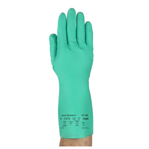 mgc133 ansell alphatec® solvex® 37-145 13'' nitrile coated, chemical protection work gloves