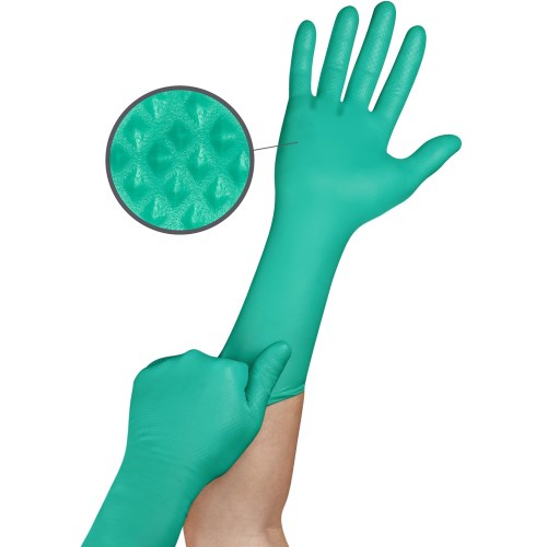 mgc633 gants de travail jetables en nitrile ansell microflex mega texture, 50/bte 93287100