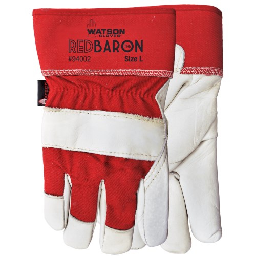 mgg742 gants de travail doublés en cuir watson gloves red baron 94002