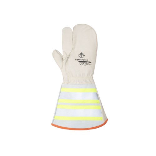 mmm009 superior glove endura® winter one-finger lineman work mitts with 6" reflective gauntlet cuff