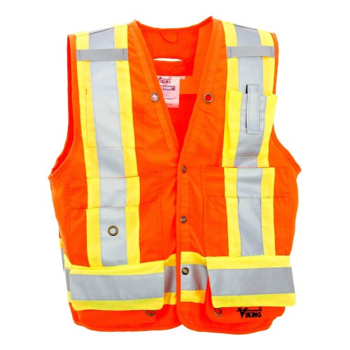 sve053 surveyor vest with cell/radio sealed pockets, reflective tapes 6195g-l