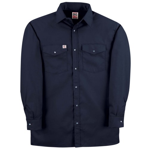 vch00 chemise de travail à manches longues avec boutons poussoirs big bill 247/os-blk-2xl-reg