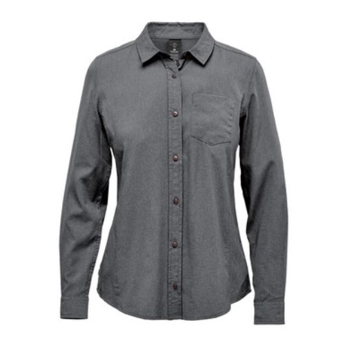 vimarksolutions chemise de travail tissée pour femme extensible à manches longues vimark stormtech h2x dry® avec logo toromon