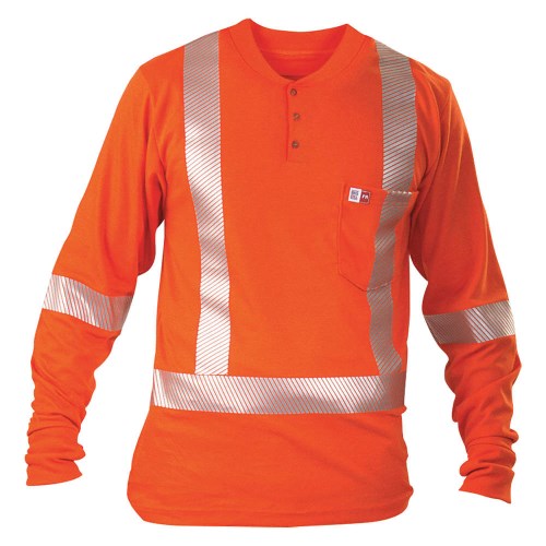 big bill henley flame-resistant high visibility long-sleeve work t-shirt