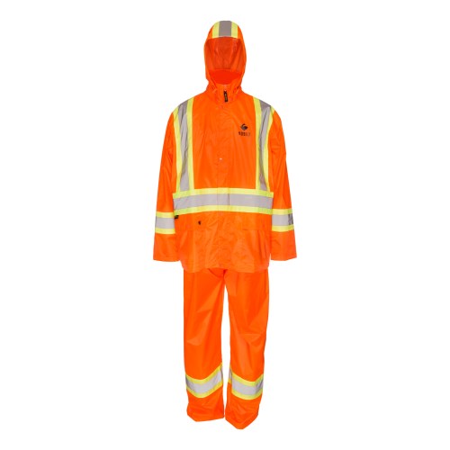 habit de pluie 3 pièces en pvc sur polyester avec bandes réfléchissantes de 4” kosto